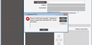 Getting Past the “CGCCode Mismatch” Error When Importing Dashboards in Epicor 10 ERP