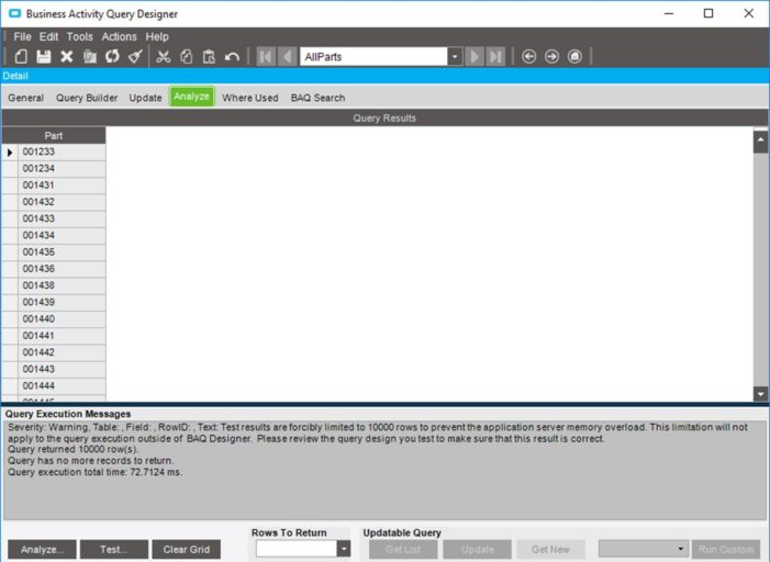 Activity Query Epicor BAQ Activity Query Epicor BAQ