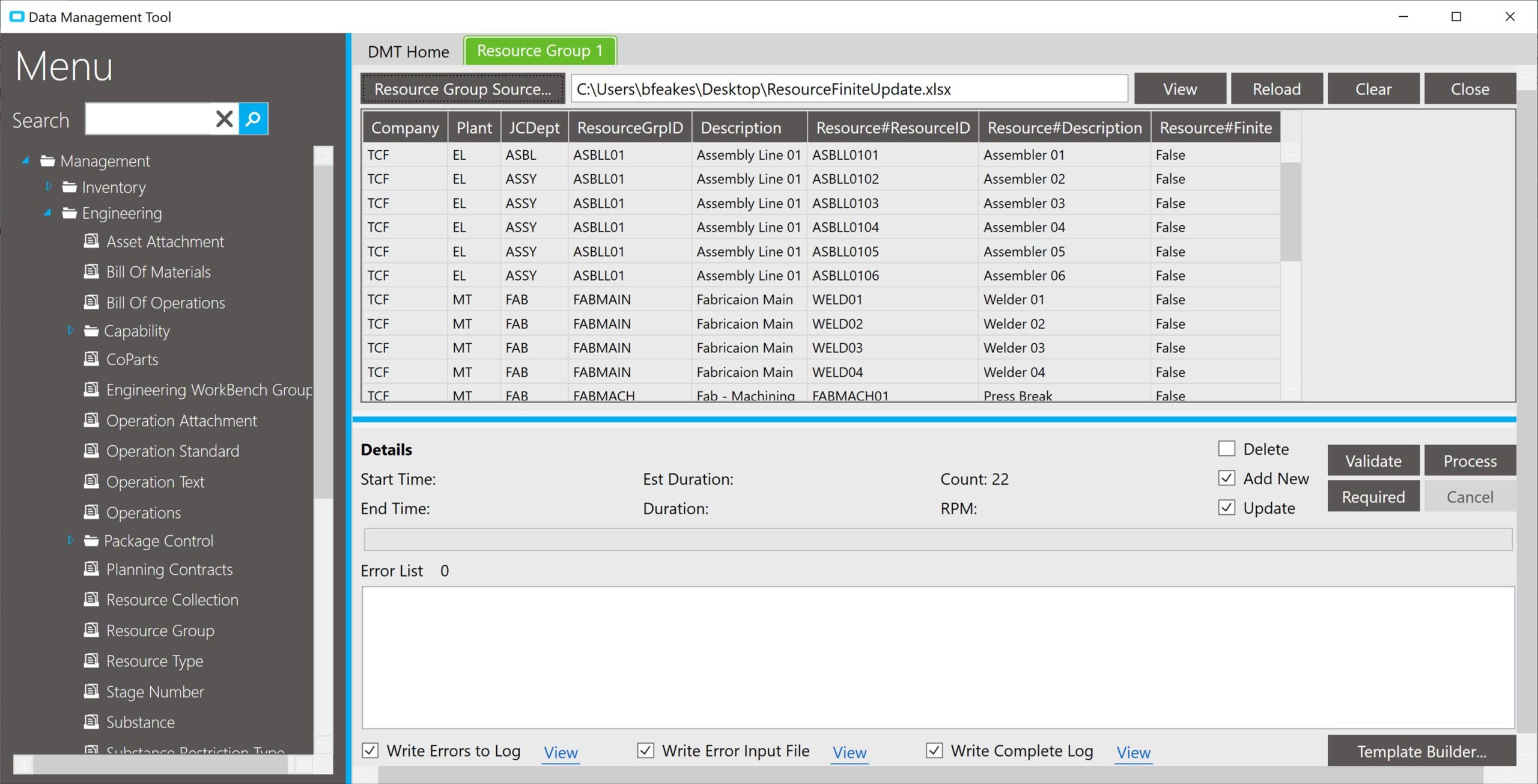 Multiple Table Updates in Epicor DMT Resource Group Finite Update