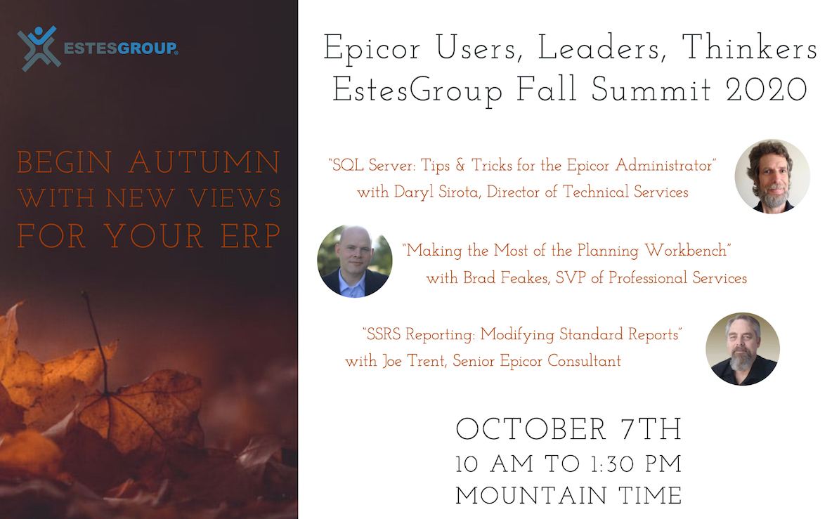Epicor ERP Virtual Event EstesGroup Epicor ERP Virtual Event EstesGroup