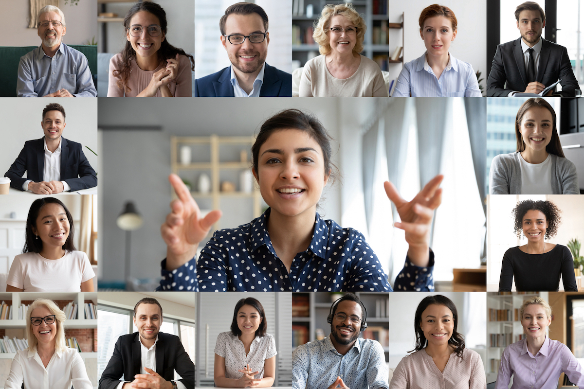 Video Conference Cybersecurity Video conference with 17 remote workers enabled by cloud hosting solutions