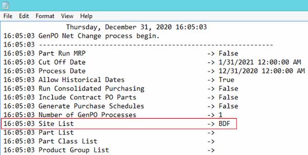 Epicor Process Log File Epicor Process Log File