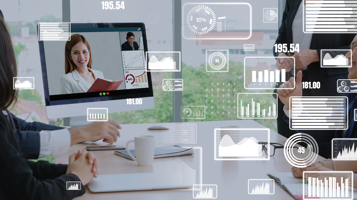 Imaginative visual of business people and financial firms staff. Concept of human resources, ROI of ERP, enterprise resource planning ERP and digital technology