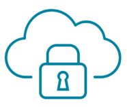 Cloud Security Icon With Cyber Security Lock