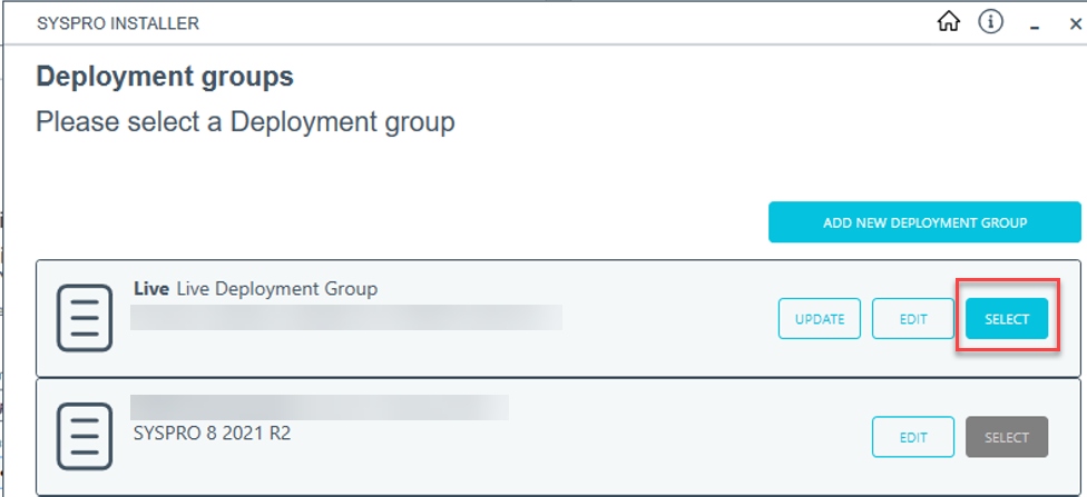 SYSPRO Deployment Groups