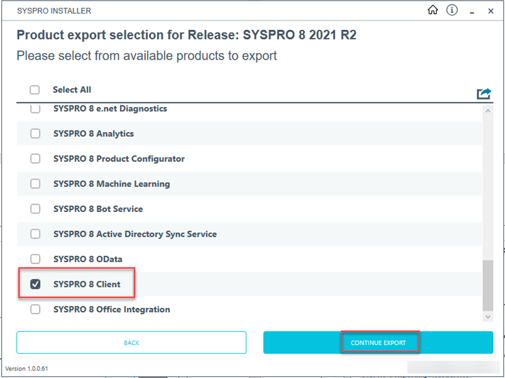 SYSPRO Product Export